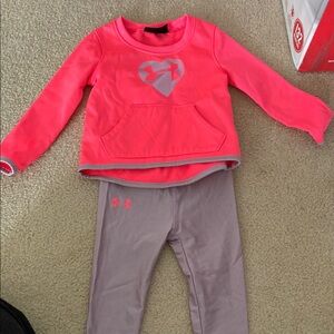 Under Armour Kids Pink and Gray Bottoms Set